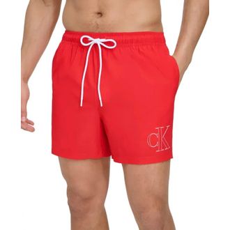 Calvin Klein Outline Logo Volley Swim Trunks Mens Red 5 Quick Dry FTS1650