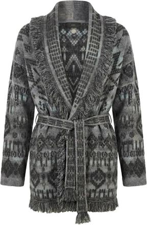 Alanui Gebreide Cardigan - Dames - Vesten - Grijs - M - Truien & Vesten