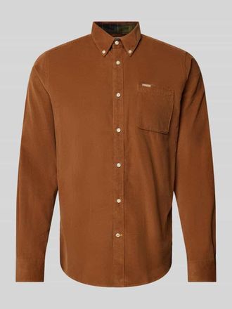 Barbour Tailored Fit Cordhemd mit Brusttasche Modell Ramsey in Sand, Größe XXL