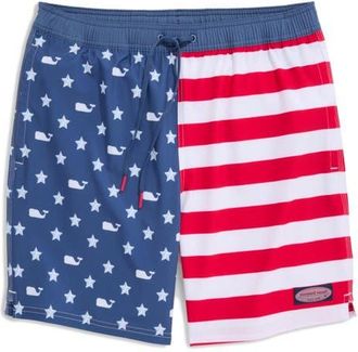 Vineyard Vines Chappy 7-Inch Swim Trunks in Flag Moonshine at Nordstrom, Size Xx-Large