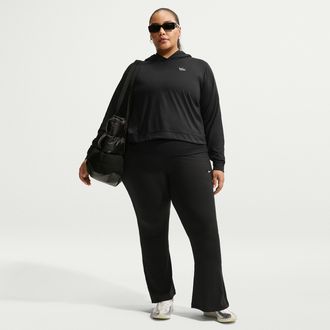 Nike Womens Nike Sportswear Chill Knit Mid-Rise Tight Ribbed Pants (Plus Size) in Black | IO6948-010