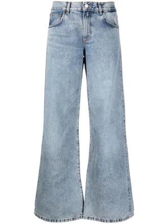 Jeanerica Kyoto logo-patch wide-leg jeans - Blauw