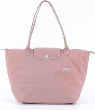Longchamp Dusty Pink Leather Nylon Handbag Shoulder Bag Tote Bag (Pre-Owned)