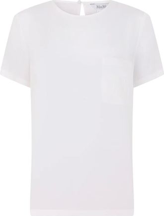 Max Mara Tops, Dames, Wit, 2Xs, Gedrukte Zijde Cr&ecirc;pe de Chine Blouse