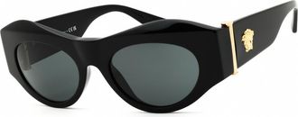 Versace Dark Grey Cat Eye Ladies Sunglasses VE4477U GB1/87 52