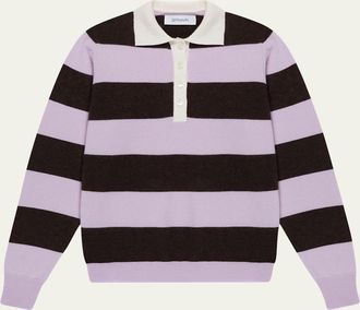 SPRWMN Striped Cashmere Polo Sweater