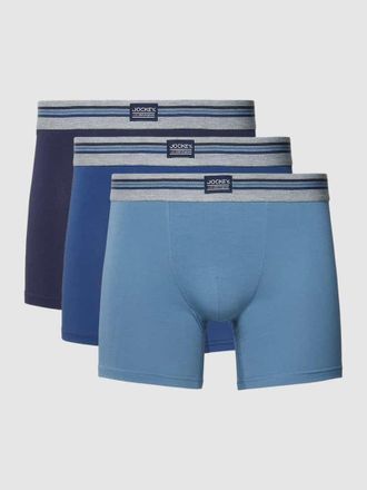 Jockey Trunks mit Label-Patch im 3er-Pack in Blau, Gr&ouml;&szlig;e S