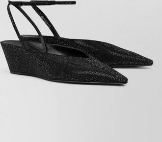 Tory Burch glitter pointed toe wedge sandals