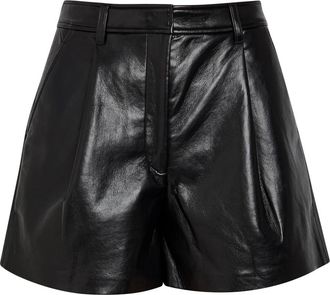 Anine Bing Trent Leather-blend Shorts - Black - 10 (UK14 / L)