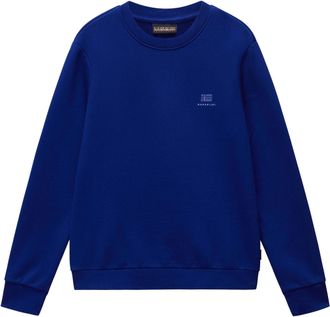 Napapijri Sweatshirt NAPAPIJRI, Damen, Gr. XL, blau (bellwether blau), Web, Obermaterial: 100% Baumwolle, unifarben, regular fit normal, Rundhals, eingesetzt Ri