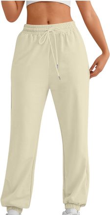 Generic Trousers for Women UK Walking Trousers for Women Cuffed Fleece Lined Straight Leg Jogger Size 18 Joggers Womens Ladies Tracksuit Bottoms Baggy Yoga Pa