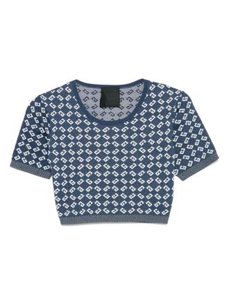 Givenchy monogram 72-jacquard crop top - women - Viscose/Polyamide/Cotton - S - Blue