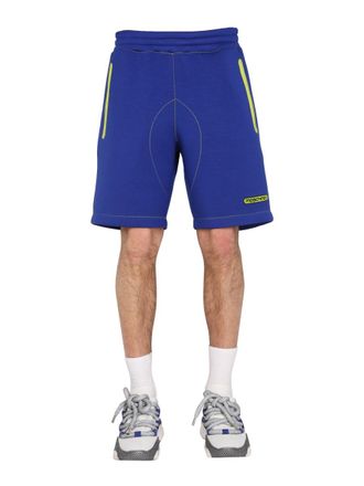Moschino Logo-Embroidered Viscose Bermuda Shorts - Blue