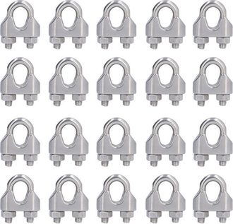 OEM 20 Abrazaderas De Cable De Acero Inoxidable, Arandelas De Cable M5 (5 Mm) Para Eslingas Y Aparejos