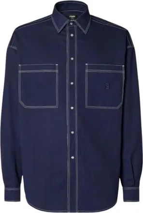 Fendi Hombre, Camisas, Azul, Talla: XS
