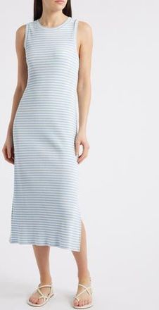 Rails Stripe Rib Midi Tank Dress in Chambray Blue Stripe at Nordstrom Rack, Size Xx-Large