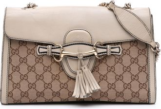 Gucci Pre-owned Womens Horsebit Shoulder Bag - Tan Textile - One Size