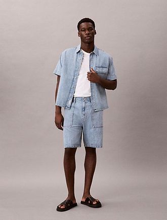 Calvin Klein Cotton Linen Denim Shorts