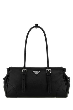 Prada Black Logo Medium Shoulder Bag