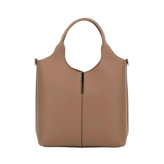 Tod's Shopping Bags, female, Beige, ONE SIZE, Small Leather Tote Bag