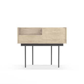 HERDASA Consola De Entrada Fabricada En Melamina Con Patas Met&aacute;licas, Modelo Diplomat (671) De Herdasa. Roble
