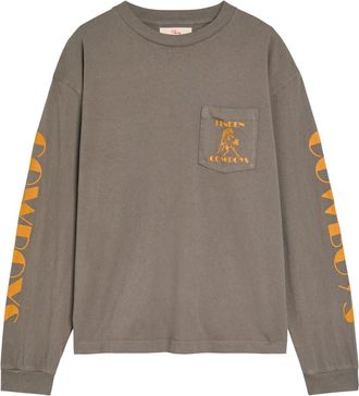 Cherry Los Angeles Cowboy Printed Cotton T-shirt - Steel - XL