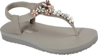 Skechers Womens Meditation-Glass Daisy Flip-Flop, Taupe Multi, 4 UK
