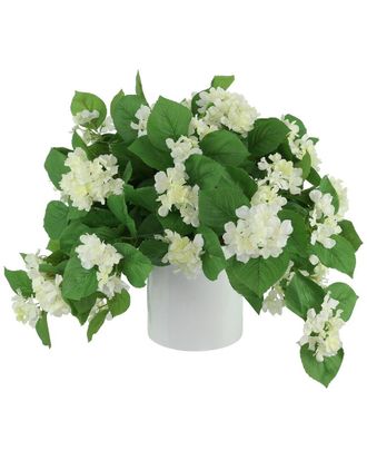 Creative Displays Inc. Outdoor Uv Hydrangeas Arranged In Fiberstone Pot