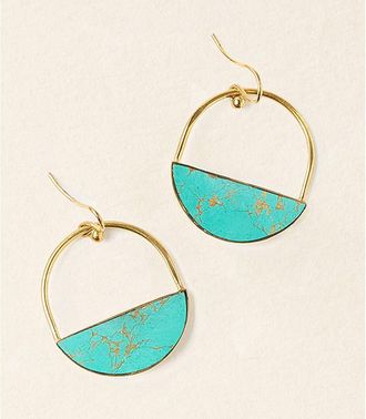 Matr Boomie Sandhya Reconstituted Stone Hoop Drop Earrings in Turquoise at Nordstrom