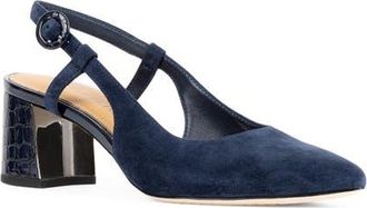 Donald J Pliner Song Slingback Pointed Toe Pump in Navy at Nordstrom, Size 5.5