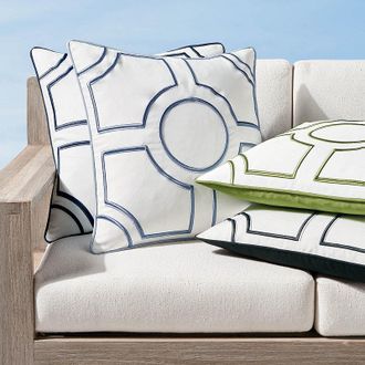 Frontgate James Indoor/Outdoor Pillow Cover - Air Blue - Frontgate