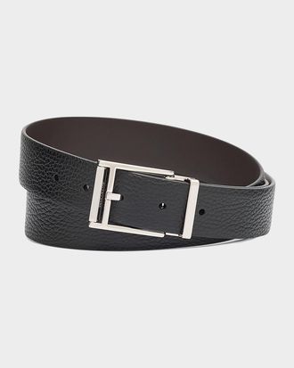 Ferragamo Men & apos;s Reversible Leather Resin-Buckle Belt