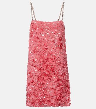 Valentino Embellished silk chiffon slip dress