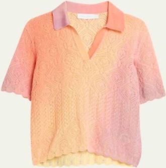 Jonathan Simkhai Womens Thelma Ombré Tee In Azalea Ombre