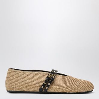Alaia Flat ballerinas natural colour in paper straw