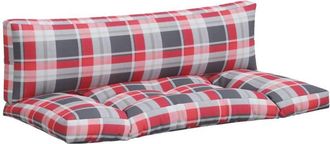 vidaXL Cojines Para Palets 2 Unidades Tela A Cuadros Rojos Vidaxl