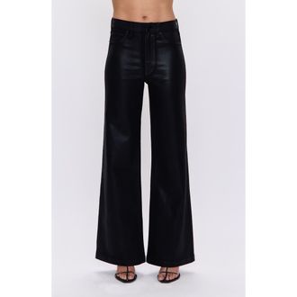 Pistola Denim Lana Wide Leg Jeans in Coated Noir at Nordstrom Rack, Size 24