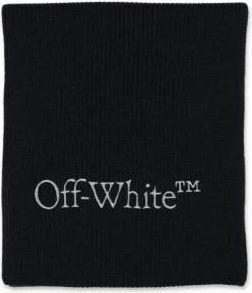 Off-white Bookish Gebreide Sjaal - Heren - Accessoires - Zwart - Maat: ONE Size Wol