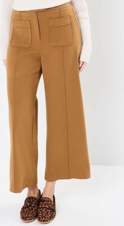 Suncoo Jerry Crop Trouser With Center Seams In Camel