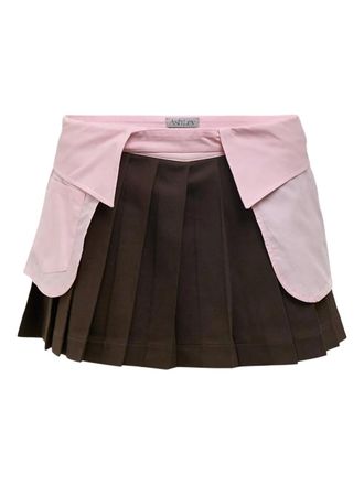 Ashley Williams pleated mini skirt - women - Wool - M - Brown