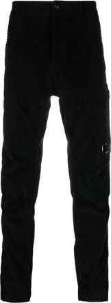 C.P. Company Lens-detail corduroy cargo trousers - men - Cotton/Elastane - 46 - Black