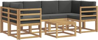 vidaXL Conjunto De Sof&aacute;s De Exterior 7 Uds. Blanco Y Antracita Vidaxl
