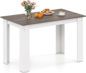 Costway Tappeto per tavolo da pranzo 120 x 70 x 75 cm per 4-6 persone, tavolo rettangolare, portata 60 kg, per cucina, sala da pranzo, bianco