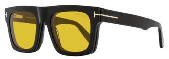 Tom Ford TF6068-B Square Clip-On Blue Block Eyeglasses - Black