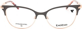 Bebe BB5224 Cat-Eye Metal Frame Eyeglasses - Gray