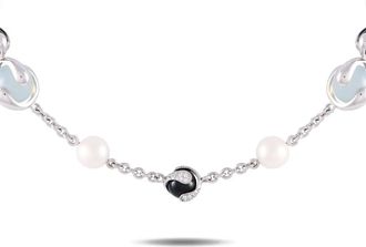 Marina B Collana in oro bianco 18 carati con pietre - Argento