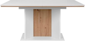 Calicosy Mesa de comedor extensible 160-200 cm - Efecto Roble y Blanco
