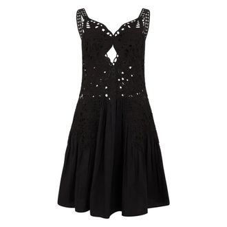 Alberta Ferretti Short Perforated Dress - female - Alberta Ferretti - Short Dresses - Black - S - Dresses