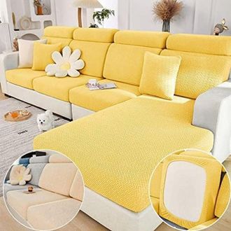 OEM Funda De Sof&aacute; Relajante, Lavable, El&aacute;stica Y Segura Para Mascotas - Color Amarillo Brillante, Tama&ntilde;o Grande, Adecuada Para Sof&aacute;s Seccionales