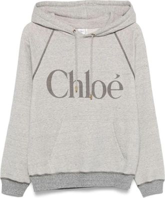 Chlo&eacute; Trui met trekkoord capuchon in lichtgrijs - Dames - Hoodies - Grijs - S - Hoodies & sweatvesten